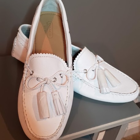 Coach Shoes - White leather Coach comfort casual flat